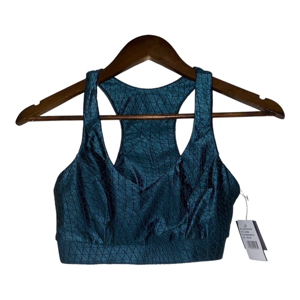 NEW Lola Getts Full Coverage Maximum Impact‎ Racerback Sport Bra Women M Workout